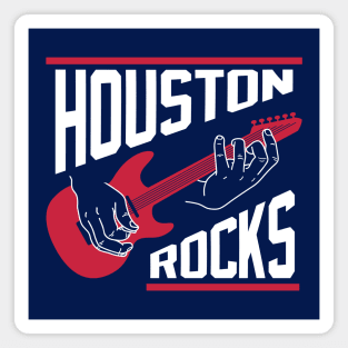 Houston Rocks Air Guitar - Navy Magnet